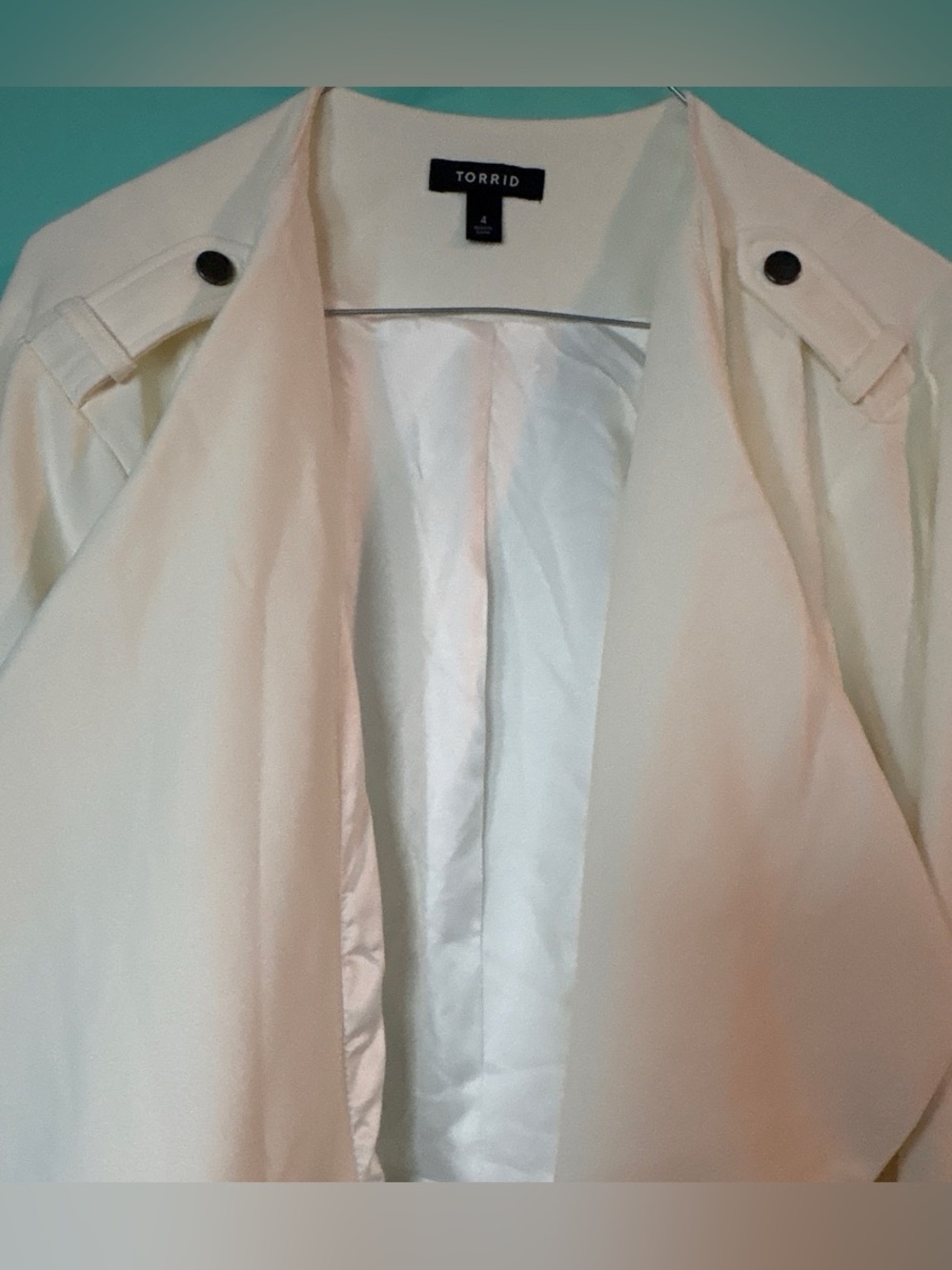 torrid Cream Open-Front jacket